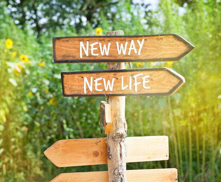 new way, new life arrow sign | Blueprint career development