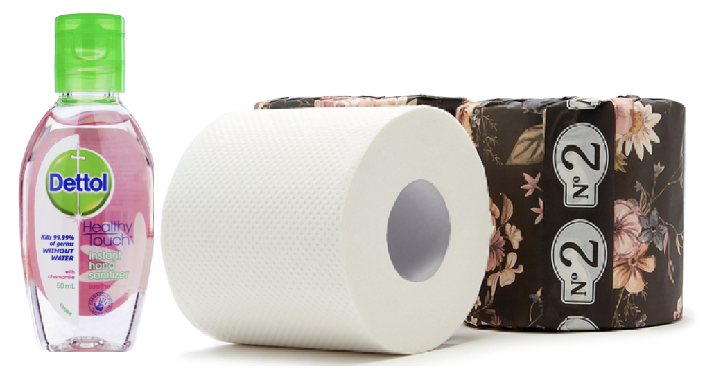 Tissue paper roll, sanitizer for Covid19 - Blueprint Career Development
